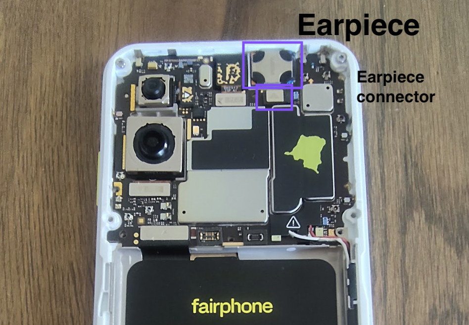 Photographs showing the earpiece and its BTB connector
